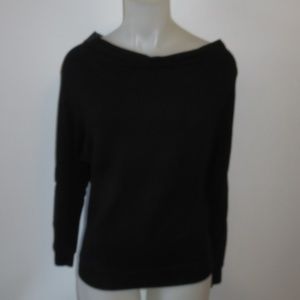 TESTAMENT BLACK W/BLUE SUEDE MESH SWEATER SZ XS